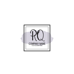 Letter RQ minimalist wedding monogram vector