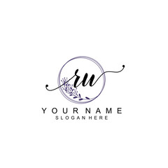 RU initial Luxury logo design collection