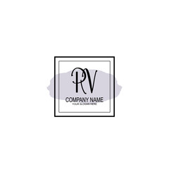 Letter RV minimalist wedding monogram vector