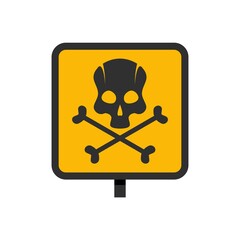 Biohazard danger icon flat isolated vector