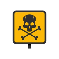 Biohazard danger icon flat isolated vector