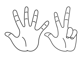 Obraz premium hand drawn illustration of a finger showing the number eight on white background