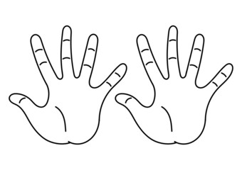 Obraz premium hand drawn illustration of a finger showing the number ten on white background
