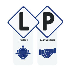 LP - Limited Partnership acronym. business concept background.  vector illustration concept with keywords and icons. lettering illustration with icons for web banner, flyer, landing pag