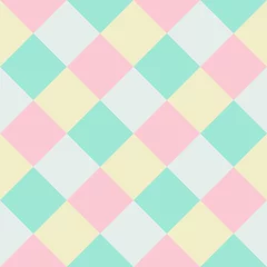 Tuinposter Pastel Pastelkleuren naadloze patronen geometrische vierkanten