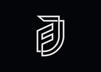 Letter F and J Logo Design Template