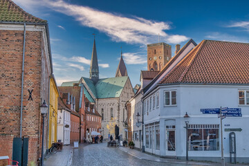 Obraz premium Cathedral in old medieval city Ribe, Denmark
