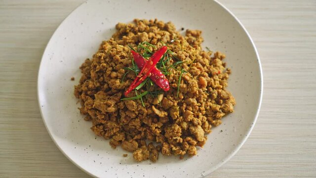Stir Fried Pork with Yellow Curry Paste - That call Kua Kling is a Southern of Thailand traditional food