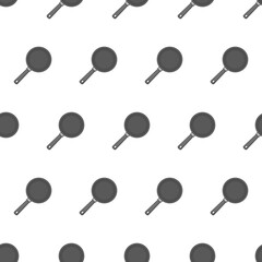 Frying Pan Seamless Pattern On A White Background. Kitchen Utensil Theme Vector Illustration