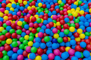 A lot of colorful plastic balls in ball pool