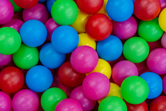 A lot of colorful plastic balls in ball pool