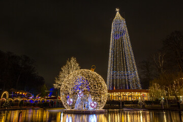 Christmas lights in Tivoli Friheden