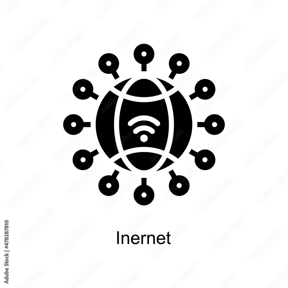 Poster Internet vector Solid Icon Design illustration. Internet of Things Symbol on White background EPS 10 File