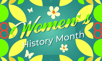 Fototapeta na wymiar Women's History Month. Celebrated during March in the United States, the United Kingdom, and Australia. Poster, card, banner, background design. Vector illustration eps 10