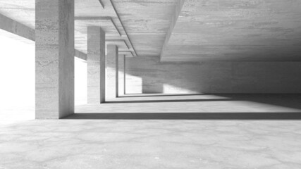 Abstract architecture background. Empty rough concrete interior