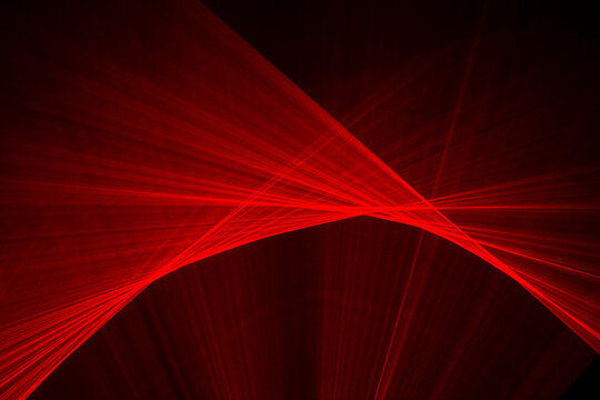 Abstract Red Lines Drawn By Light On A Black Background