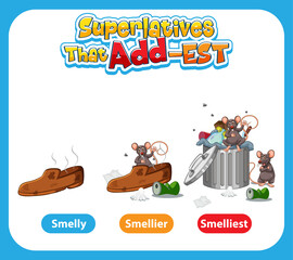 Superlatives Adjectives for word smelly