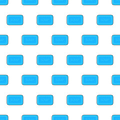 Soap Seamless Pattern On A White Background. Bar Of Soap Theme Vector Illustration