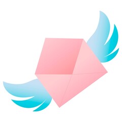 envelope with wings, Valentine's Day