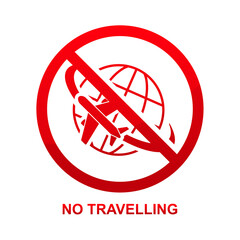 No travelling sign isolated on white background vector illustration.