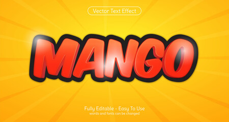 Creative 3d style Mango editable text effect template