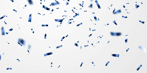 Vector illustration of blue confetti for a fun party background.