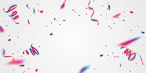 Vector illustration of colorful confetti for a fun party background.