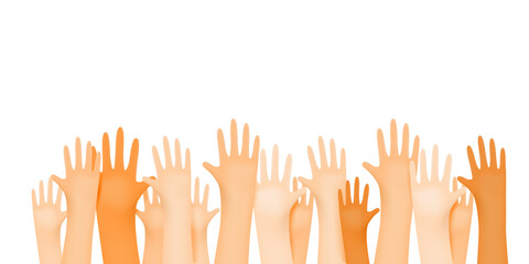 Many human hands up illustration