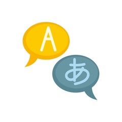 Foreign language chat icon flat isolated vector