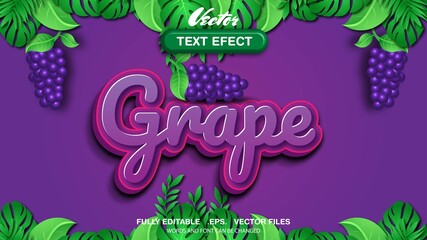 grape editable text effect premium vector