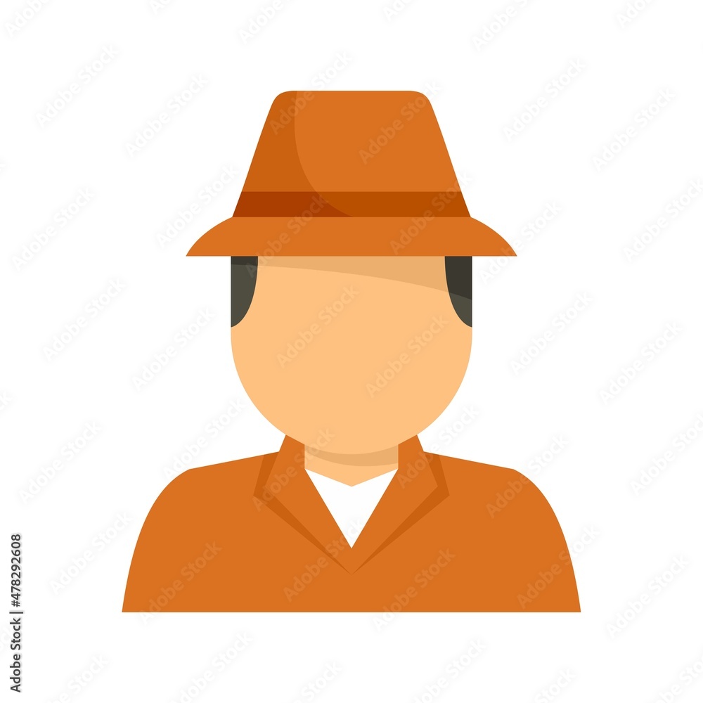 Wall mural investigator icon flat isolated vector