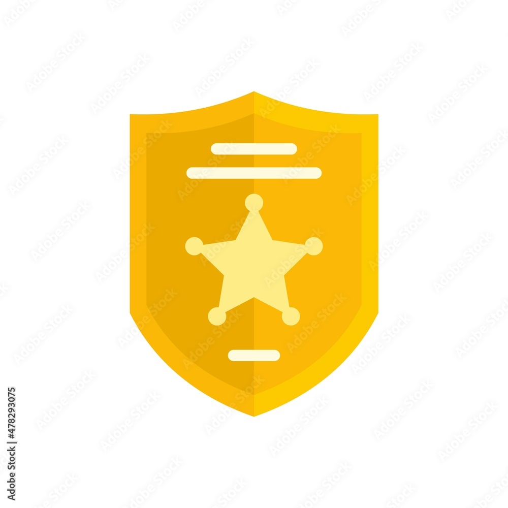 Poster Investigator police shield icon flat isolated vector