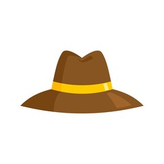 Investigator hat icon flat isolated vector