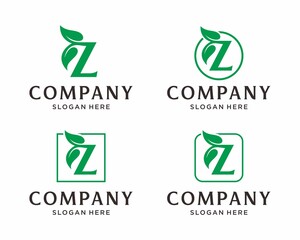 Letter Z with leaf logo design - obrazy, fototapety, plakaty