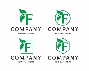 Letter F with leaf logo design