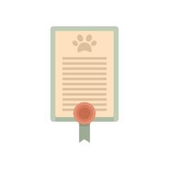 Dog diploma icon flat isolated vector