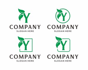 Letter Y with leaf logo design