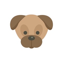 Dog icon flat isolated vector