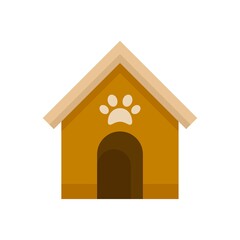 Dog house icon flat isolated vector