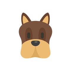 Cute head dog icon flat isolated vector