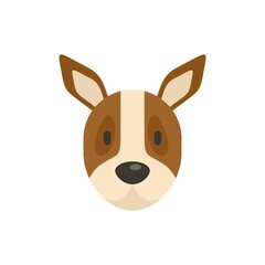 Dog portret icon flat isolated vector