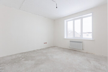 interior of the apartment without decoration in gray colors