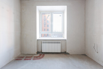 interior of the apartment without decoration in gray colors
