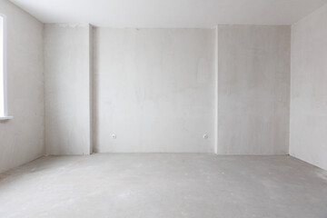 interior of the apartment without decoration in gray colors