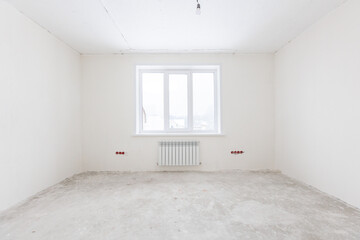 interior of the apartment without decoration in gray colors