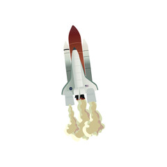 Space Shuttle Columbia icon isolated on white. Vector illustration