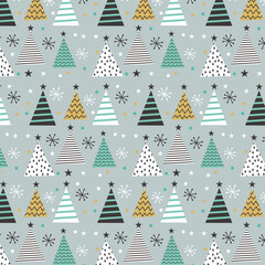 seamless pattern with christmas trees