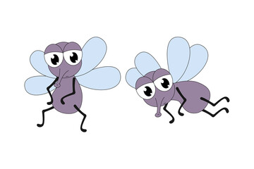 cute flies animal cartoon graphic