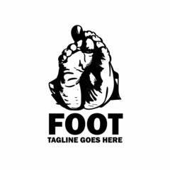 Fototapeta premium foot hand drawn design logo vector