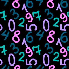 Kids seamless pattern with numbers for kids and fabrics and textiles and packaging and gifts and cards and linens 